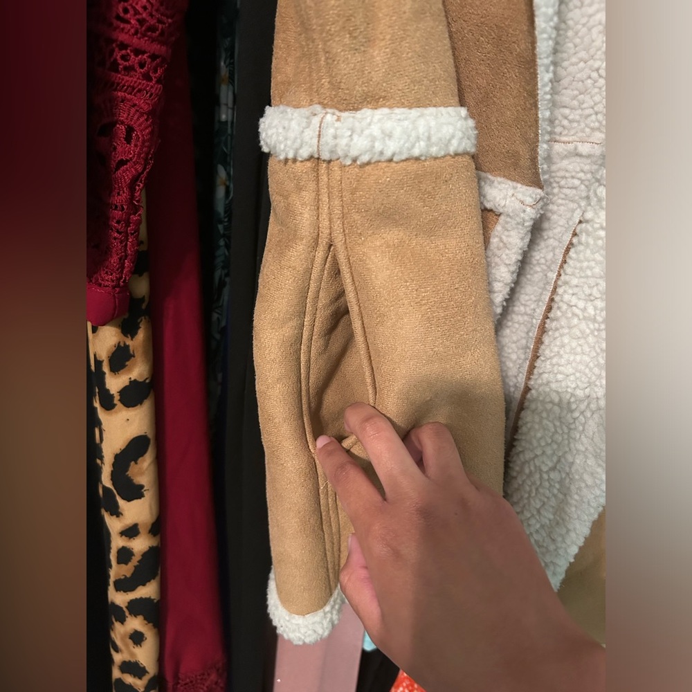 Maurices Tan & Cream Suede Fur Vest - Picture 6 of 9